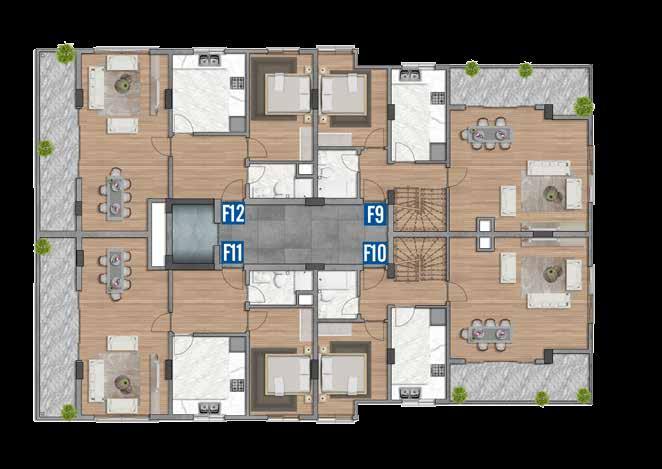 3,57 m² 9,94 m² D. 7,35 m² D. O. 18,54 m² 13,29 m² 8,16 m² D. 4,73 m² D. EB.