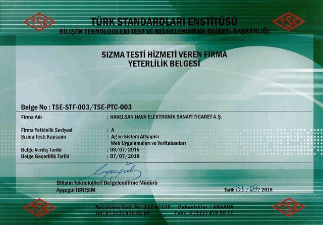 yetkinliklerini sağlayan İLK firma HAVELSAN dır. HAVELSAN A.Ş.