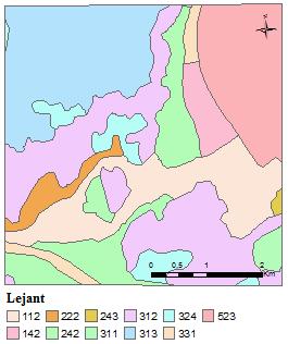 Üretilen haritalarının sonuçları aşağıda verilen tablolarda sunulmuştur; İlk sütunda bulunan NLC Kod_S4 Ulusal Arazi Örtüsü (NLC) seviye 4 sınıf koduna, İkinci sütunda bulunan NLC Alan_S4 bahsi geçen