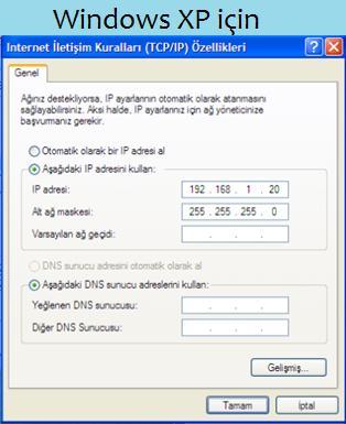 8. Bu işlemleri tamamladıktan sonra, internet tarayıcınızı (Internet Explorer, Firefox vb.) açarak http://19