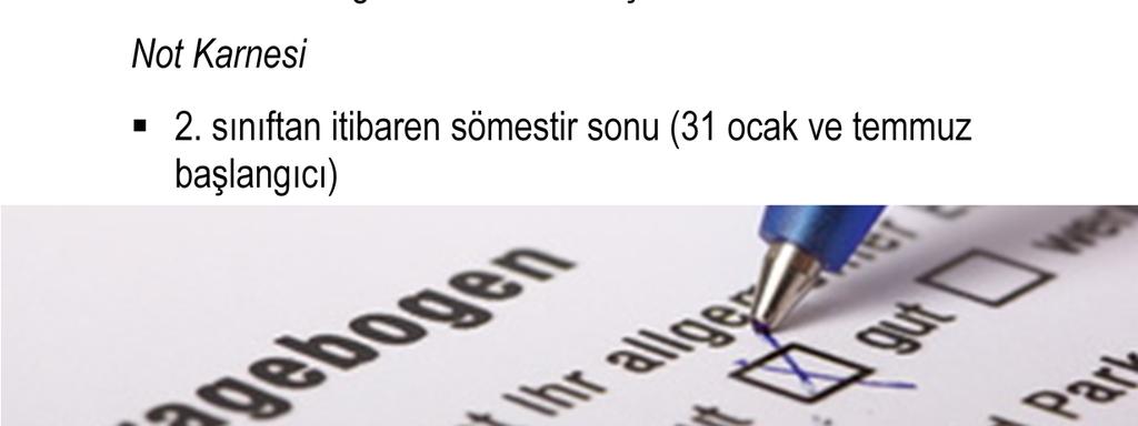 Değerlendirme Zug okulları genel olarak `Değerlendirme ve Teşvik` kapsamında değerlendirirler.