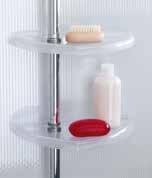 kozmetik ürünleri için veya duşta banyo malzemeleri için Vidayla monte edilir Raf Ölçüleri: 21 x 21 x 96 cm Standart Renkler: Opak beyaz, şeffaf mavi, şeffaf kırmızı, şeffaf beyaz Shower Caddy 4