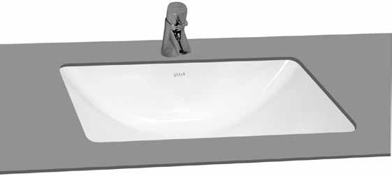 S50 Undercounter basin/tezgahaltı lavabo, 48 cm Code/Kod: 5339 Weight/Ağırlık (kg): 8,9 Tap hole options/armatür deliği seçeneği: Without tap hole/armatür deliksiz Material/Malzeme: Vitreous china