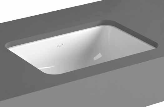 S20 Undercounter basin/tezgahaltı lavabo, 43 cm Code/Kod: 5474 Weight/Ağırlık (kg): 8,1 Tap hole options/armatür deliği seçeneği: Without tap hole/armatür deliksiz Material/Malzeme: Vitreous china
