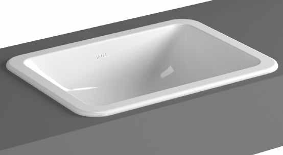 S20 Countertop basin/tezgahüstü lavabo, 50 cm Code/Kod: 5474 Weight/Ağırlık (kg): 8,1 Tap hole options/armatür deliği seçeneği: Without tap hole/armatür deliksiz Material/Malzeme: Vitreous china