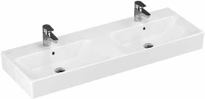 Nuo washbasin (with two bowls)/nuo çift gözlü lavabo, 130 cm Countertop use Tezgahüstü kullanım Code/Kod: 4433 Weight/Ağırlık (kg): 34,5 Tap hole options/armatür deli i seçene i: One tap hole/orta