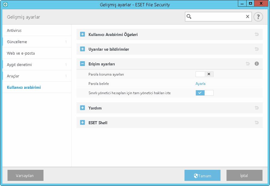 Kritik - Yalnızca kritik hatalar günlüğe kaydedilir (antivirus koruması başlatılırken hata vs.).