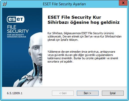 6.1 ESET File Security yükleme adımları Kurulum Sihirbazını kullanarak ESET File Security yüklemek için aşağıdaki adımları uygulayın: Bir sonraki adımda Son Kullanıcı Lisans Sözleşmesi görüntülenir.