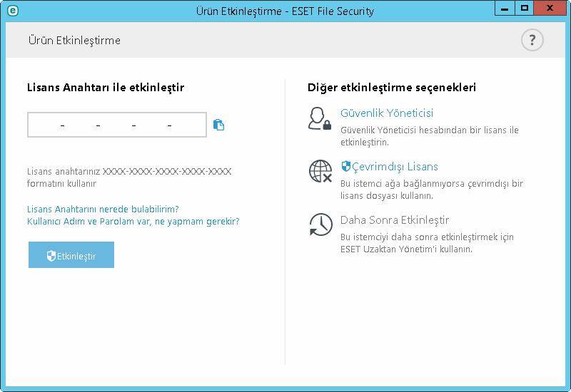 Kimlik doğrulaması için parola 6.1.2 Küme ortamında yükleme ESET File Security aracını bir küme ortamına dağıtabilirsiniz (örneğin yük devri kümesi).