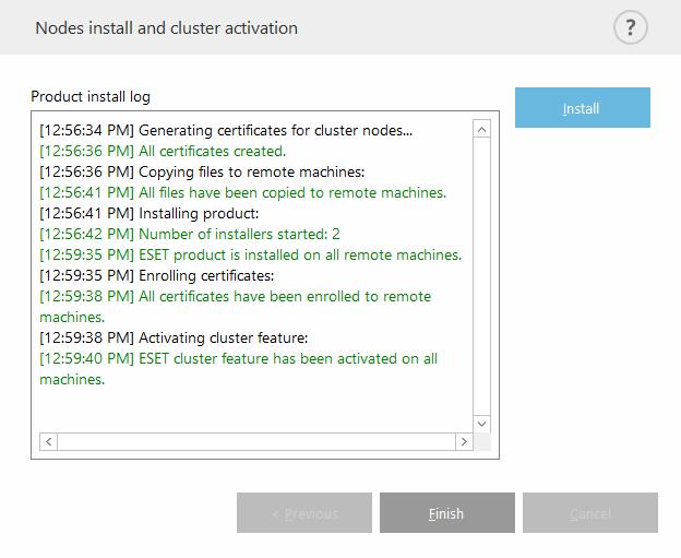 Bazı düğümlerde eski bir ESET File Security sürümü halihazırda yüklenmişse, söz konusu makinelerde en yeni sürümün