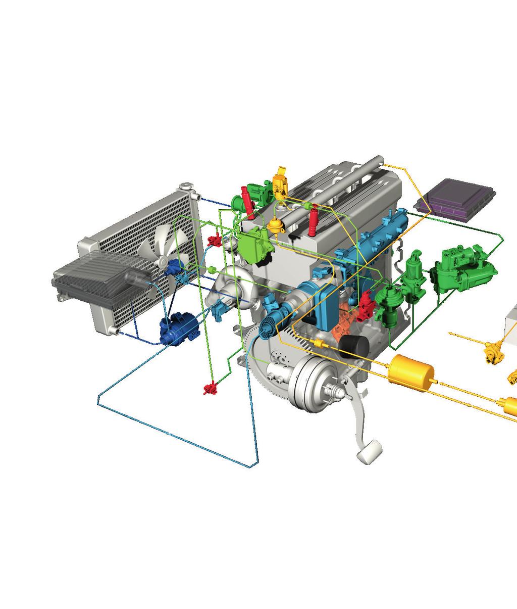 Ürünlerimiz, çeşitli sistemlerdeki motor aksamının etrafında kullanılmaktadır.
