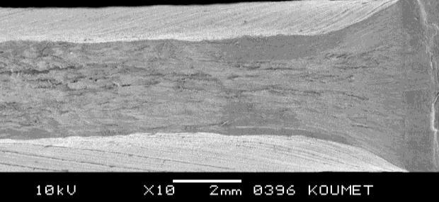 Kırılma yüzeylerinin taramalı elektron mikroskobundan (TEM) elde edilmiģ