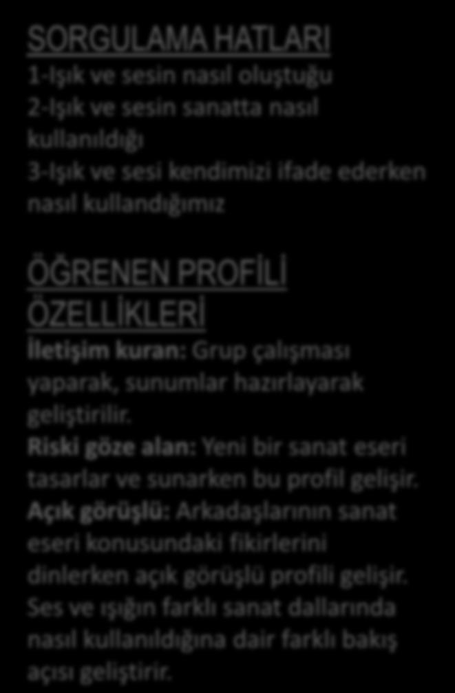 3. Sınıf pyp uygulama ünitesi veli bülteni DİSİPLİNLER ÜSTÜ TEMA: KENDİMİZİ İFADE ETME YOLLARIMIZ SÜRE: 5 Şubat-16 Mart 2018 ANA FİKİR: İnsanlar kendilerini ses ve ışığı yaratıcı yollarla kullanarak