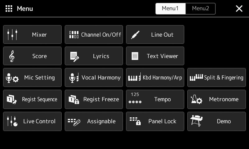 Menü Ekranı Çeşitli işlevlerin kullanımı için bir portal ekranıdır ve [MENU] düğmesine basılarak çağrılabilir. Temel İşlemler Çeşitli kolaylık çağlayan işlevler simgeler ile gösterilir.