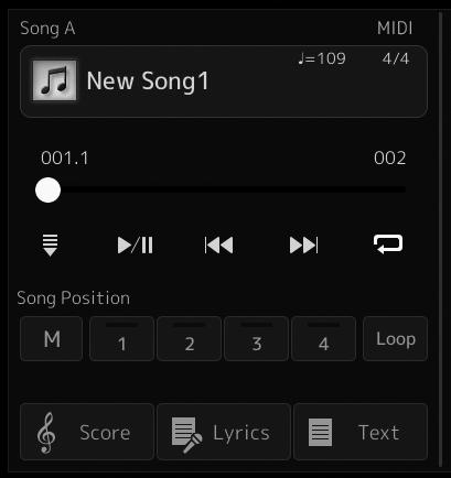 Şarkı Çalmayı Kontrol Etme Şarkı çalma, panelde veya [SONG] düğmesine basılarak çağrılan Song playback (Şarkı çalma) ekranında düğmelere basılarak kontrol edilir.