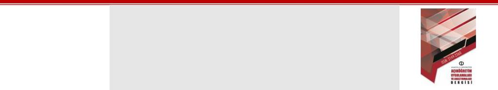 AUAd 2017, Cilt 3, Sayı 4, 1-227 Açıköğretim Uygulamaları ve Araştırmaları Dergisi AUAd auad.anadolu.edu.tr İÇİNDEKİLER Prof. Dr.