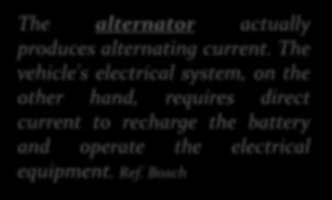 1: The architecture of a series HEV The alternator actually produces alternating current.