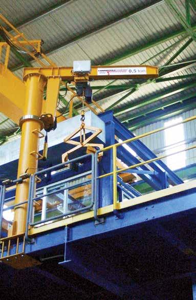 JIB CRANES Seri üretim tezgahlarına malzeme