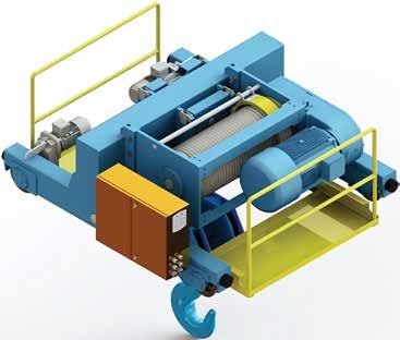 CRANE It is suitable for securelifting and carrying heavy tonnage cranes. The maximum lifting height can be provided easily because the lifting unit is on girders.