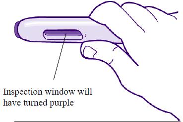 8. Kalemin kontrol penceresinin tamamen mor olması doğru dozda enjeksiyon yapıldığını gösterir (Bkz. Şekil 8).