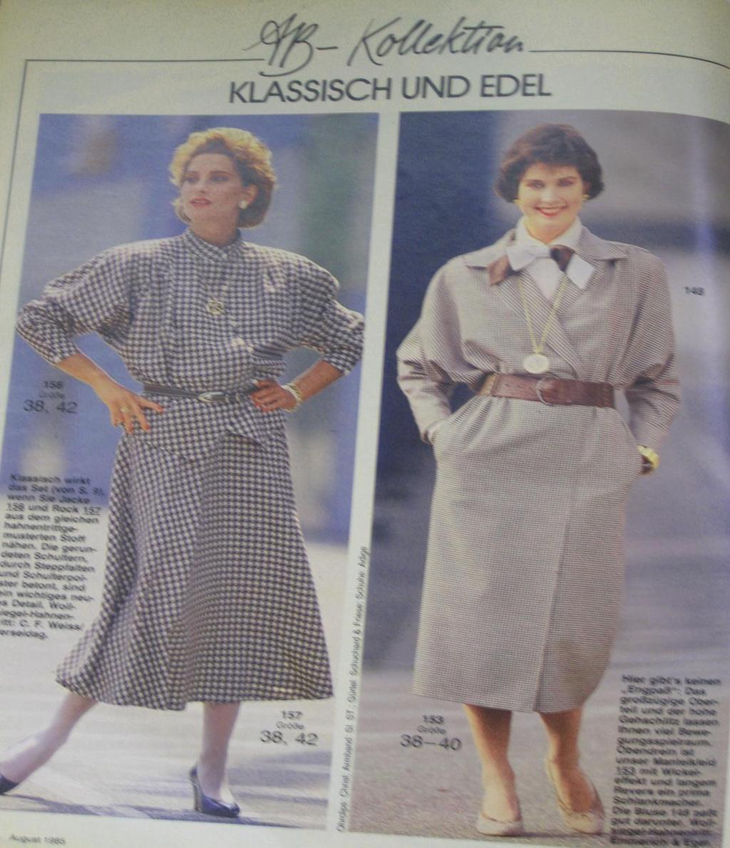 Kaynak: Burda Moden Dergisi 1980.Ağustos Ayı Sayısı.16-17 Şekil 4. 2. 2:Aenne Burda Koleksiyonu. Ağustos. 1980. Burda Moden dergisi moda tasarımcısı, Aenne Burda 1980 yılı Ağustos ayı sayısında klasik çalışmaları ile ön plana çıkmıştır.