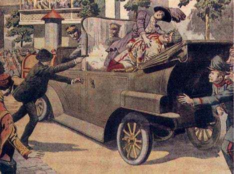 Büyük Savaş'a Giden Yolda Bardağı Taşıran Son Damla ve Domino Etkisi Avusturya-Macaristan İmparatorluğu veliahtı Franz Ferdinand ın 1914 yılında Saray Bosna da öldürülmesiyle I.