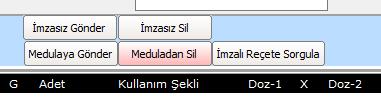 Reçeteye yazılacak ilaç listesi üzerinde aranılan ilaç isimleri yazıldığında listelendiği görülecektir. Listelenen ilaçlardan seçilecek olanlar çift tıklama ile seçilir.