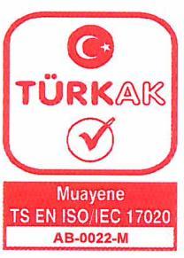 Sayfa : 4 / 9 Akreditasyona konu olan uygunluk değerlendirme faaliyeti, standardın numarası ve kuruluşun akreditasyon numarası aşağıda gösterildiği gibi TÜRKAK Logosunun tam altına merkezi bir