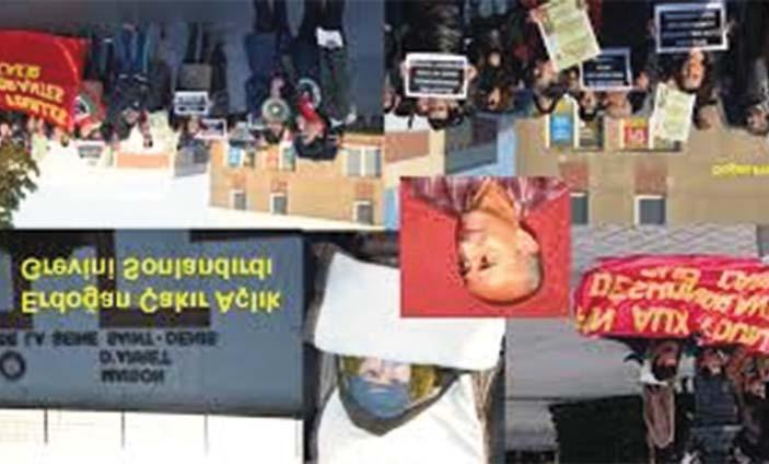 bize de gönderin, hücrelerimize asacağız" anlatımlarıyla, hapishane önünde imza toplayan ve Erdoğan ın direnişini anlatan Cephelilerin yanına giderek imza attılar, eylemlere destek verdiler.
