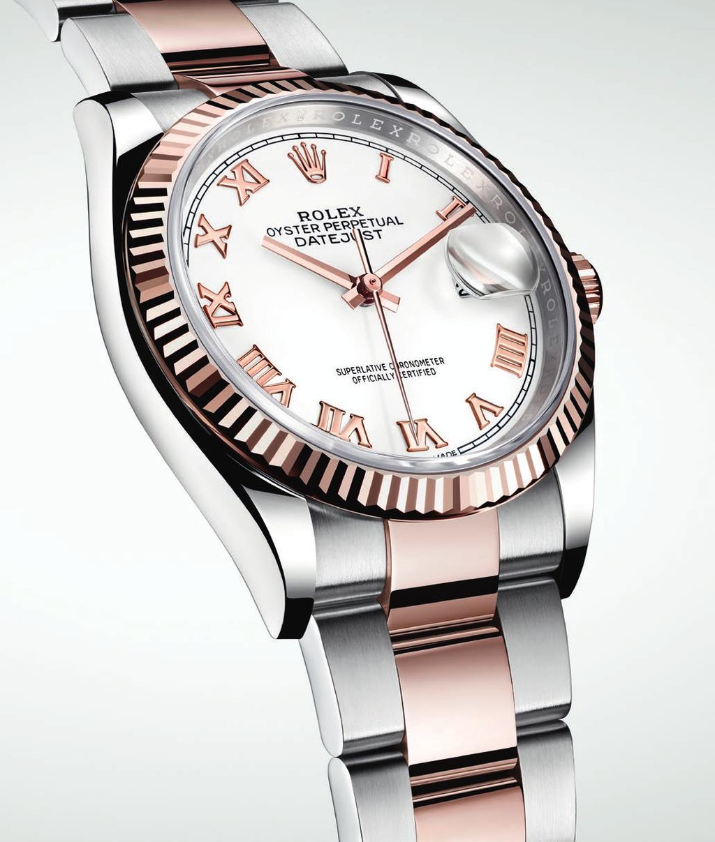 OYSTER PERPETUAL ROLESOR, ALTIN VE OYSTERSTEEL ÇELİĞİN BULUŞMASI Bir Rolex saatinde altın ve çeliğin birleşimi olan Rolesor, 1933 te tescilinden bu yana markanın belirleyici bir özelliği olmuştur.