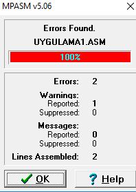 5) Assembeler diline çevirilmiş olan ASM uzantılı programınızı PIC e aktarmak için HEX uzantılı makine diline çevirmeniz gerekmektedir. 6) MPASM programını çalıştırınız.