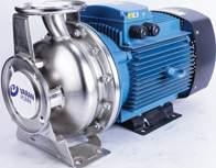 CA KOMPLE PASLANMAZ ÇELİK (AISI 316) SANTRİFÜJ POMPALAR (Kapalı Çarklı) STAINLESS STEEL(AISI 316) CENTRIFUGAL PUMPS (Closed Impeller) Bağlantı Fiyat HP kw V A Inlet x Outlet 3 6 9 12 15 18 20 22 USD