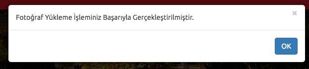 Fotoğrafınız başarı şekilde yüklendiğinde aşağıdaki mesaj görünecektir. Kurum Bilgileri Çalıştığınız kurum bilgilerinin yer aldığı bölümdür.