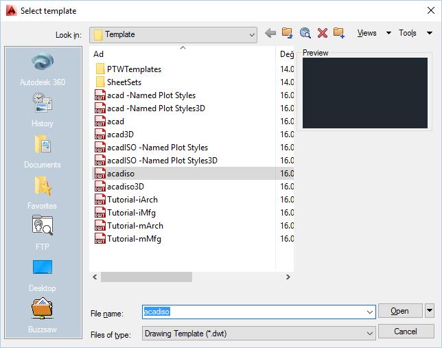 AutoCAD Kullanımı Dosya İşlemleri NEW (YENİ DOSYA AÇMAK) Komut: New Kısayol: CTRL+N Çekme Menü: File > New Standart araç çubuğu: New düğmesi Komuda ulaşıldıktan sonra karşınıza Select Template