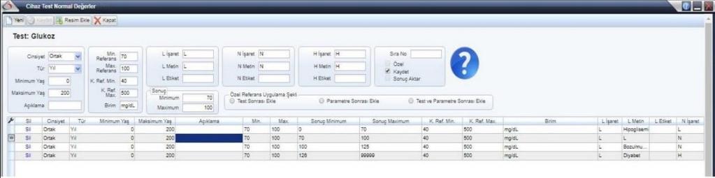 Glukoz Önerilen Parametrelerin Karar Sınırları Glukoz (Açlık) Karar Sınırları <70 mg/dl