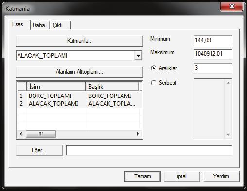 Aralklar 1 den 10 a kadar girilebilir. Bu durumda denetçi kanaatine göre katman saysnn ne olabileceğini belirler.