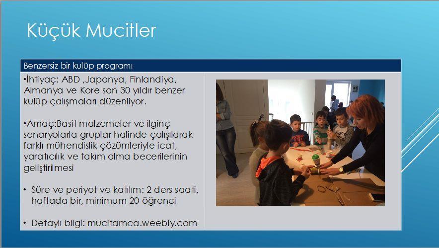 HACETTEPE ÜNİVERSİTESİ MEZUNLAR DERNEĞİ KÜÇÜK MUCİTLER KULÜBÜ Türkiye'nin gelecekteki en büyük sorunu yüksek teknoloji ihracatı yapabilecek insan kaynaklarını yetiştirememesidir.