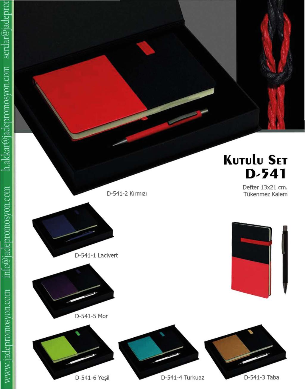 KuTulu SET D--~41 D-541-2 K1rm1z1 Defter 13x21 cm.