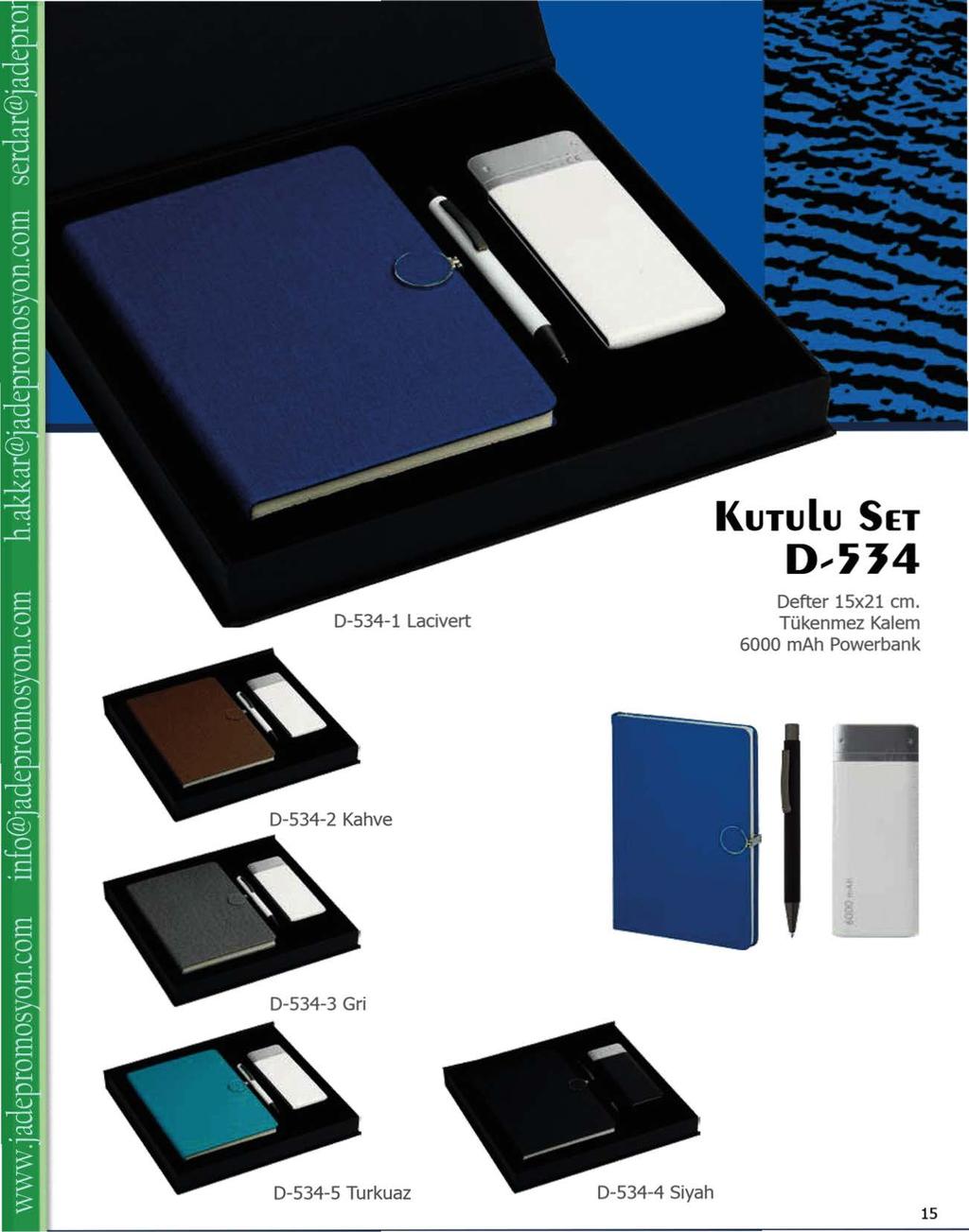 KuTulu SET D--~J4 D-534-1 Lacivert Defter 15x21 cm.