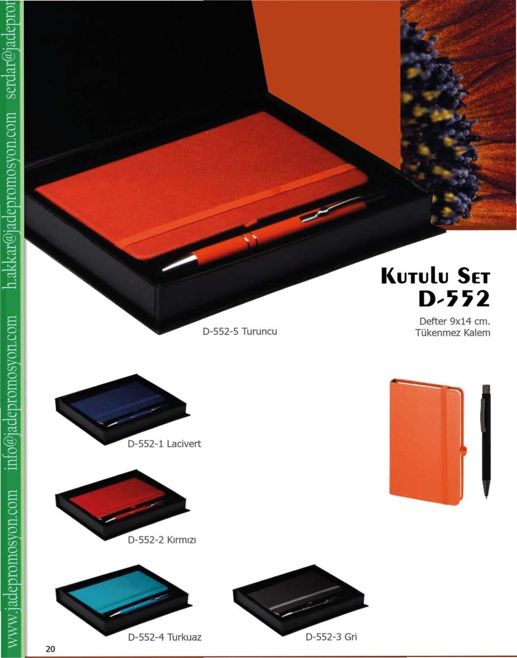 KuTulu SET D--~~2 D-552-5 Turuncu Defter 9x14 cm.