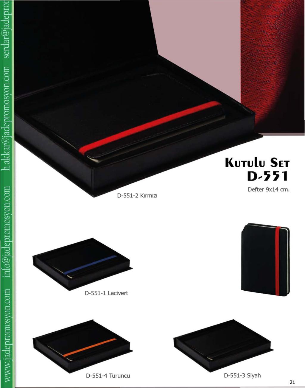 KuTulu SET D--~ ~ 1 D-551-2 K1rm1z1 Defter 9x14 cm.