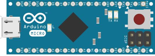 Arduino Micro üzerinde 20 tane Dijital Giriş/Çıkış (7 tanesi PWM Çıkış olarak kullanılan bilen) pini ve 12 tane analog giriş pini bulunmaktadır. Ortalama 32 Kb lık hafızaya sahiptir.