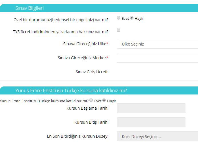 Bedensel bir engeliniz varsa bunu başvuru formunda belirtiniz ve sınava gireceğiniz merkezin yetkilisine bedensel engel durumunuzu kanıtlayan resmi belgeyi veriniz.