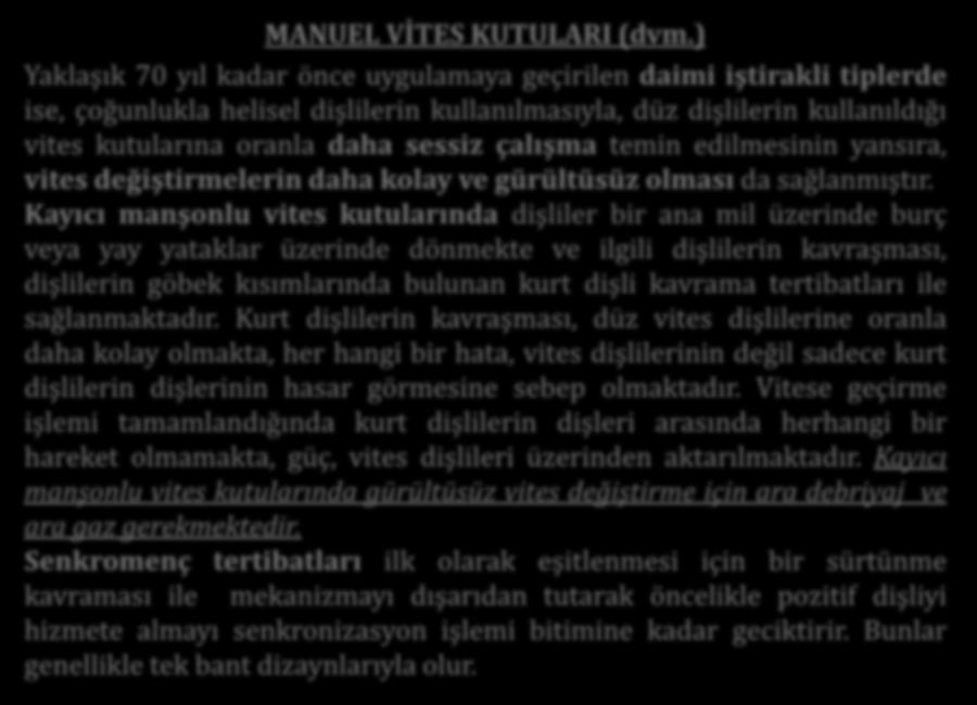 MANUEL VİTES KUTULARI (dvm.