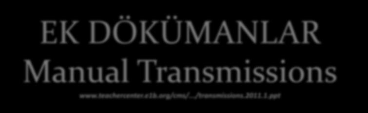 EK DÖKÜMANLAR Manual Transmissions www.