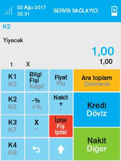 4.3 Satış Menüsü 4.3. Tuş Takımı Yerleşimi ve Tanımları Normal satış işlemlerinin yapıldığı konumdur. Bu konumda yapılan her türlü satış işlemi, ilgili hafızaya kaydedilecektir.