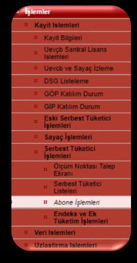 Excel İle Abone Bilgisi Güncelleme Ekran Görüntüleri Abone İşlemleri sayfasında yer alan Toplu Kaydet/Güncelle butonu ile güncelleme süreci başlamaktadır.