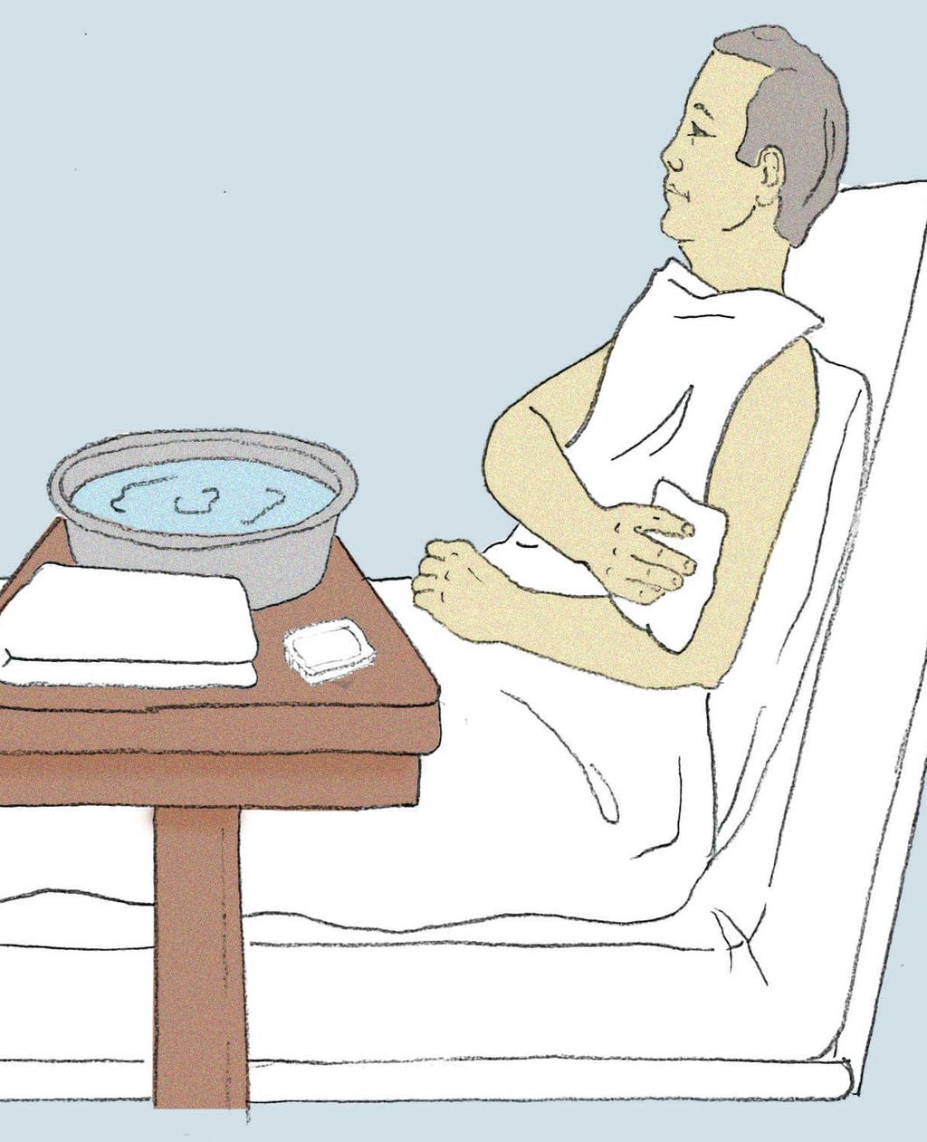 TUVALET BAKIMI Yatağa bağımlı yaşlı hastalar için tuvalet çok önemli bir ihtiyaçtır. Onlar bu ihtiyaçlarını kendileri karşılayamazlar, bir yardımcıya ihtiyaç duyarlar.