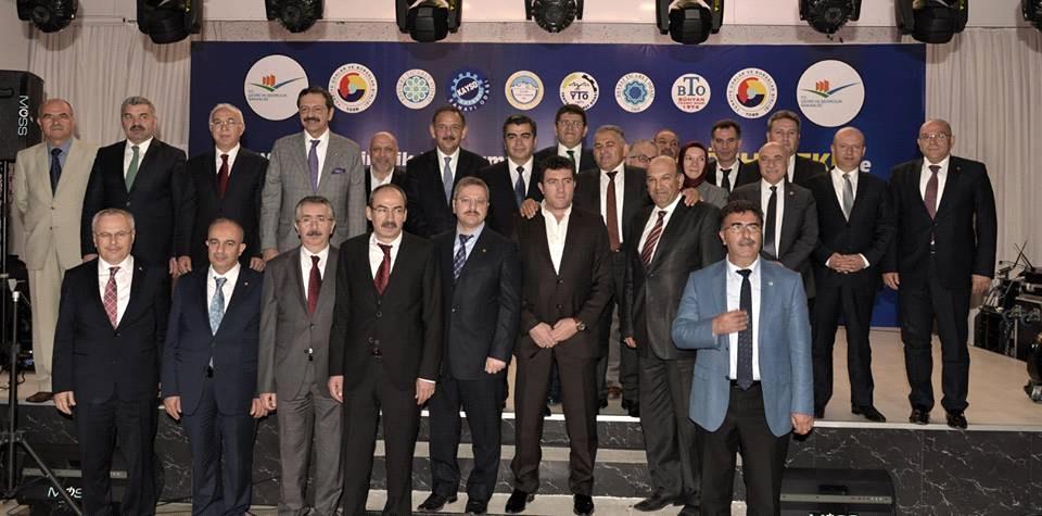 Rifat Hisarcıklıoğlu, belediye başkanlarımız, bürokratlar, Kayseri Ticaret Odası Başkanı, Mahmut Hiçyılmaz, Kayseri Sanayi Odası Başkanı Mustafa Boydak, Kayseri Ticaret Borsası