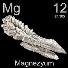MAGNEZYUM Gümüş - beyaz renkli, Mg sembolü ile gösterilen